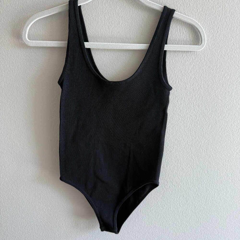 Zara Black Ribbed Bodysuit XS-S
